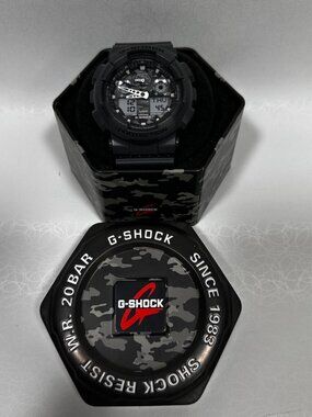 CASIO GSHOCK GA100CF WATCH CAMO DIAL GRAY BLACK TACTICAL GORPCORE TECHWEAR WITH
